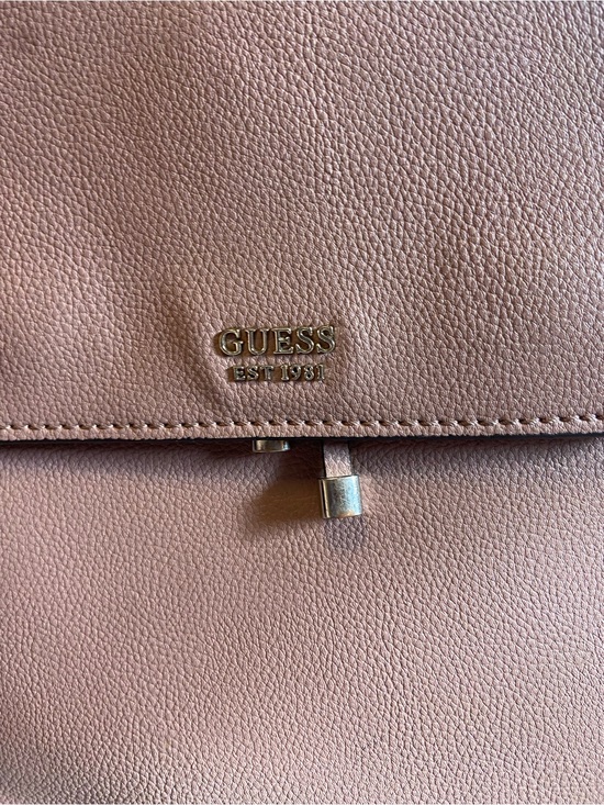 GUESS Mauve Pink Pebbled Leather Backpack main image 5
